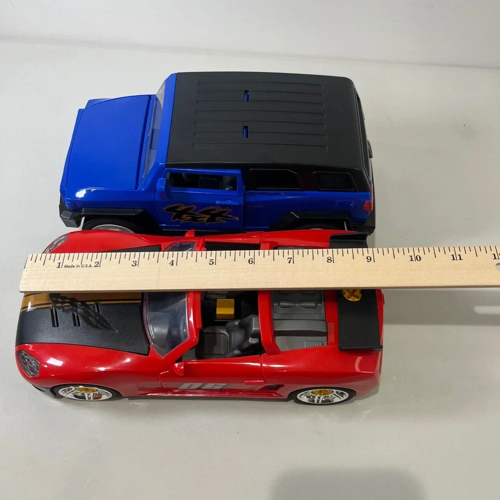 Hot Wheels Machine Maker Take Apart Vehicle Set Red Sports Car Blue 4x4